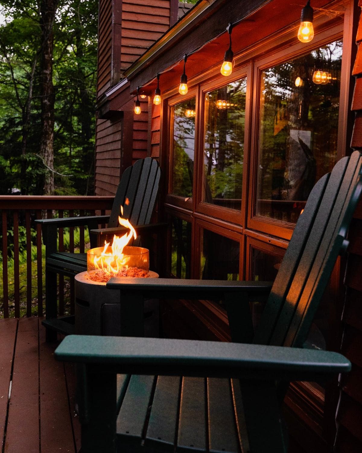 The propane fire table makes sitting outside lovely even on chilly Vermont evenings.

Photo by Pamela Daniele